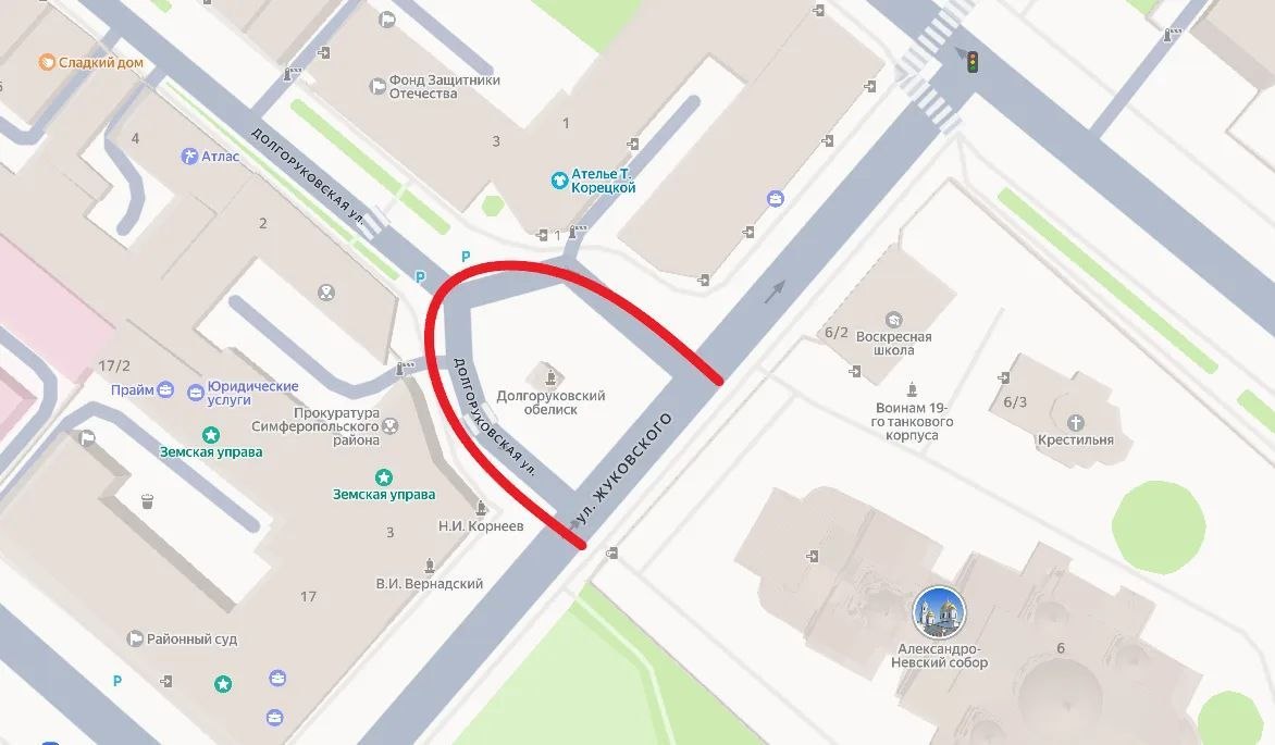 В Симферополе ограничат движение у Долгоруковского обелиска