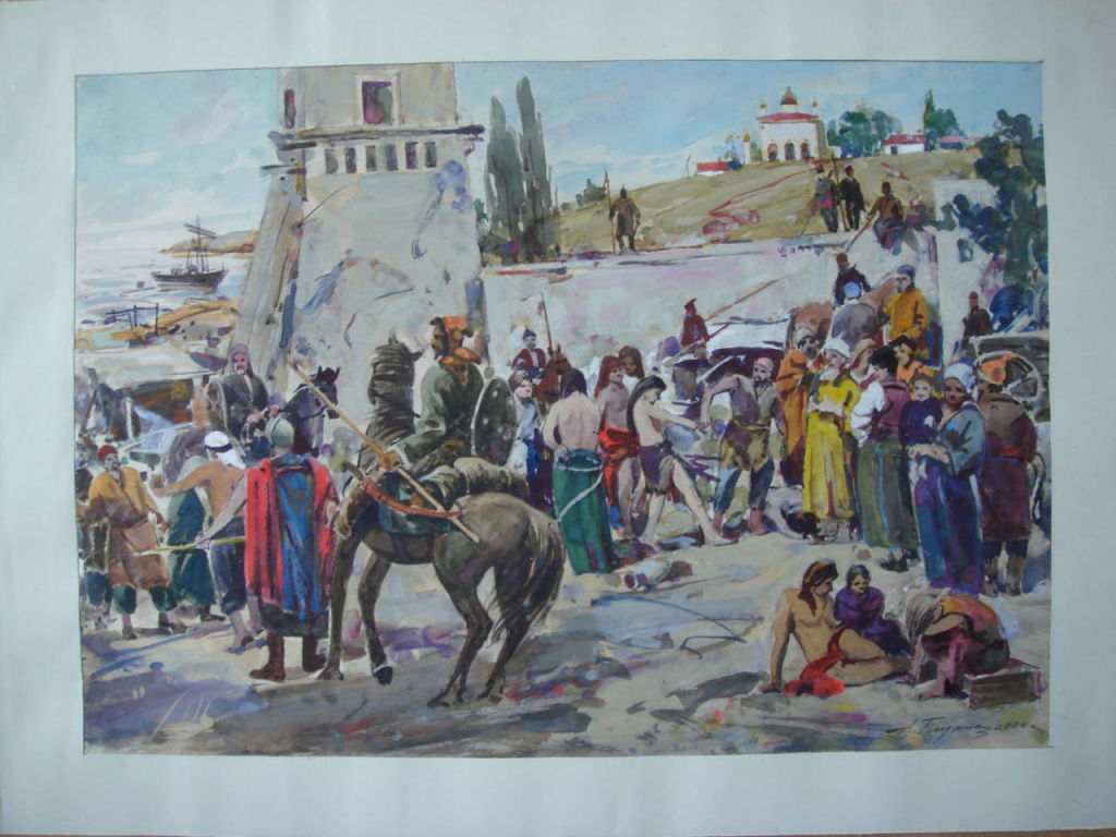 Невольничий рынок в Крыму. Акварель Константина Коровина Невольничий рынок в Крыму. Акварель Константина Коровина